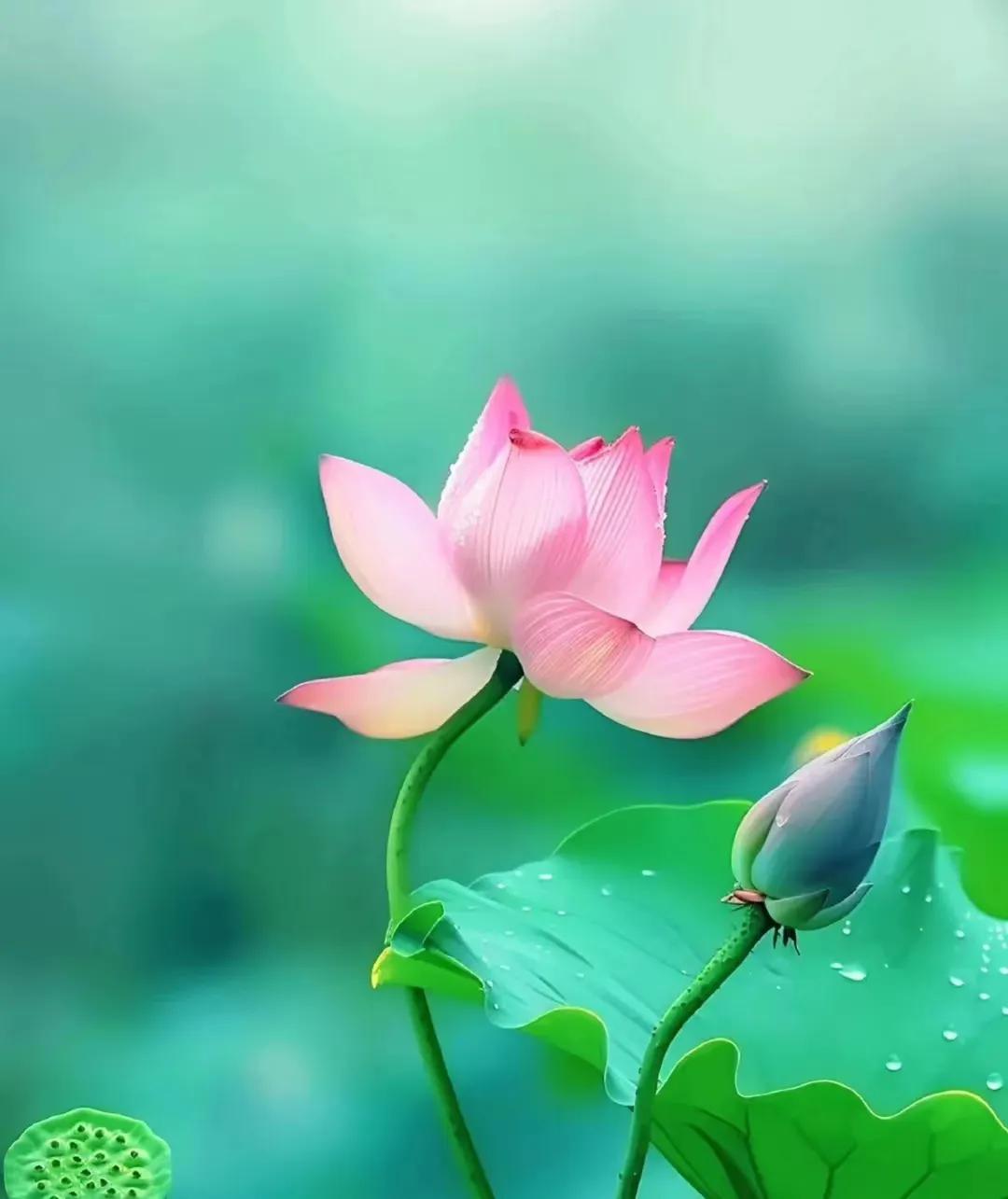 夏天，怎么可以不写荷花？

诗人洛夫说：

众荷喧哗

而你是挨我最近

最静，