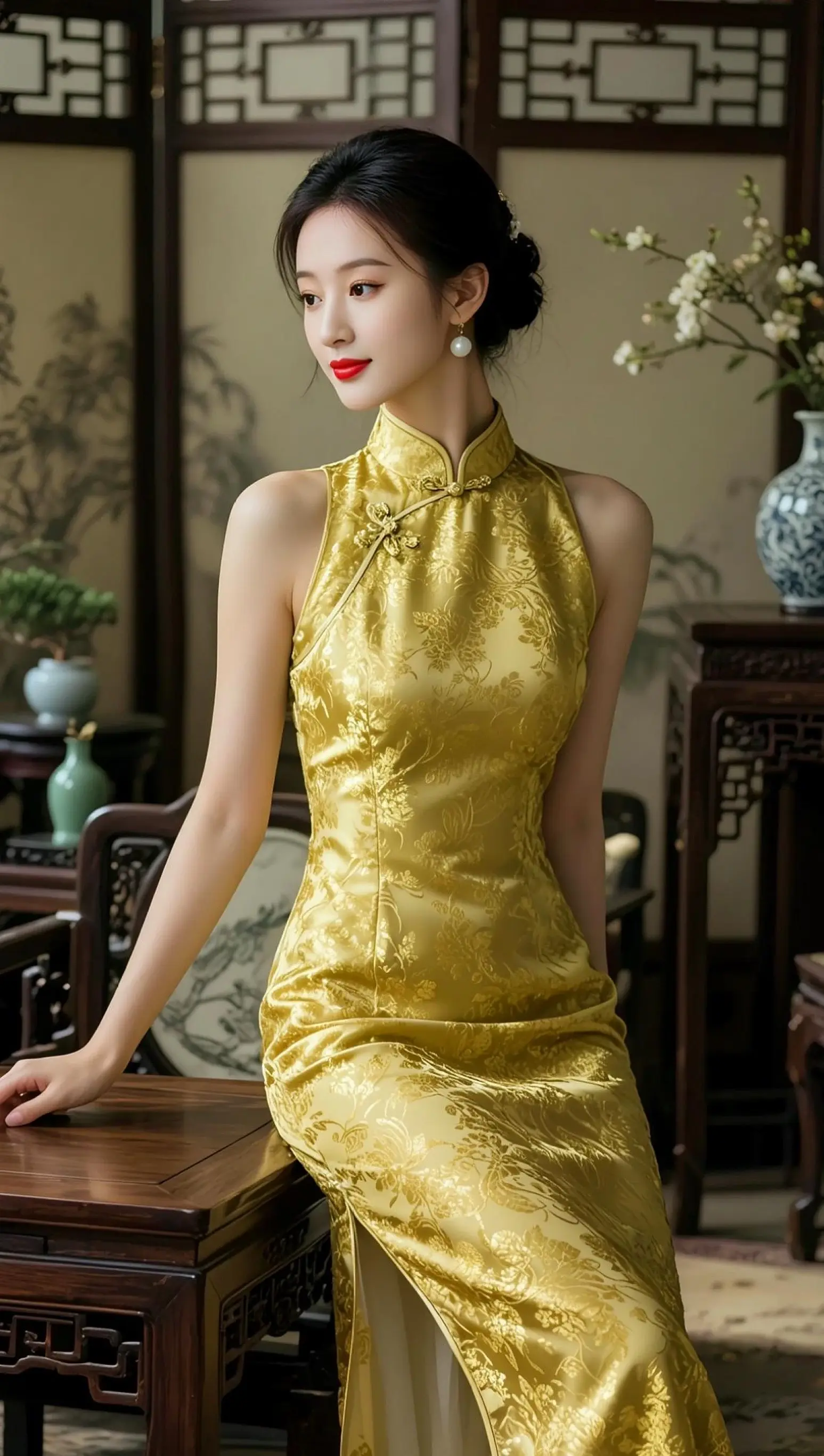 AI中式旗袍写真 ai创作