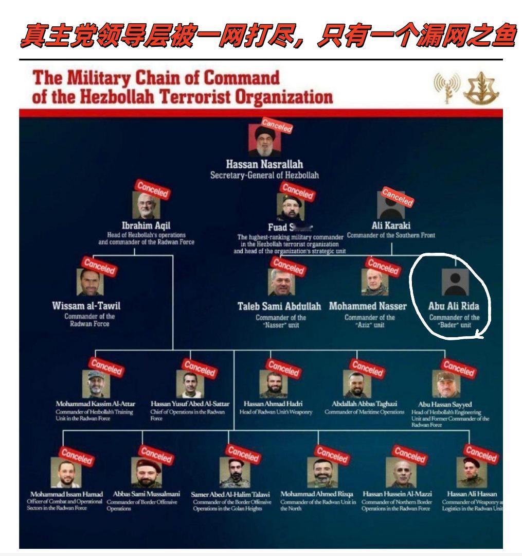 真主党领导层被一网打尽，只剩一个漏网之鱼，真主党变光杆司令了