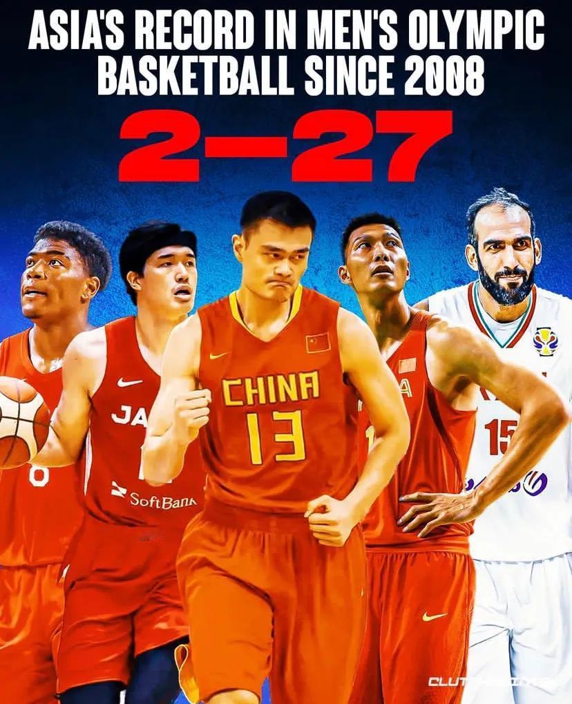 亚洲篮球打奥运会真费劲！

自08奥运以来，亚洲男篮在奥运会上的战绩仅为2胜27