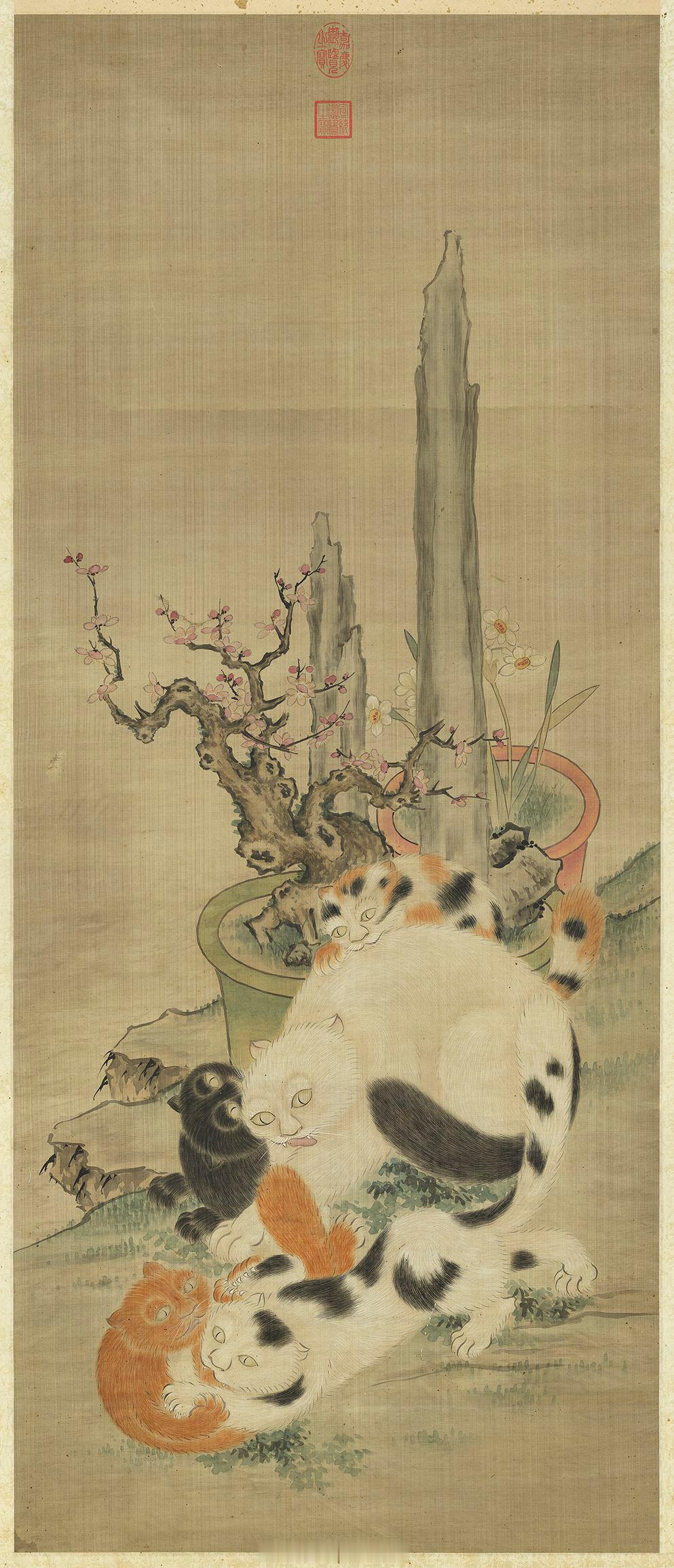 明人眉寿图　轴尺寸：117.6x49.6 公分来源：台北故宫博物院 