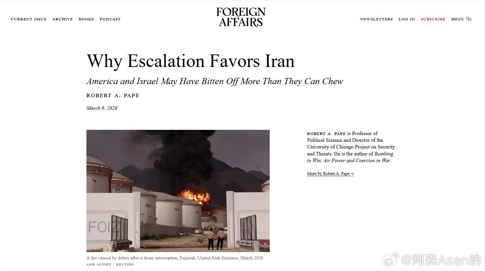 《外交事务》： 为何局势升级对伊朗有利 - 美国和以色列或许都有些力不从心了。现