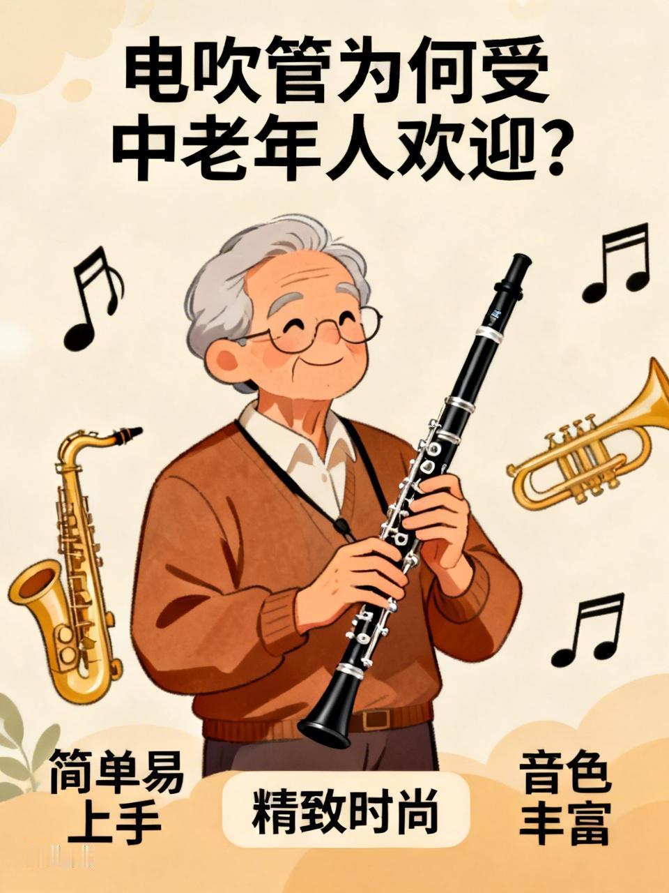 电吹管这两年在中老年人里超火，各地都掀起学习热潮。它是电子科技产品，精致又时尚，