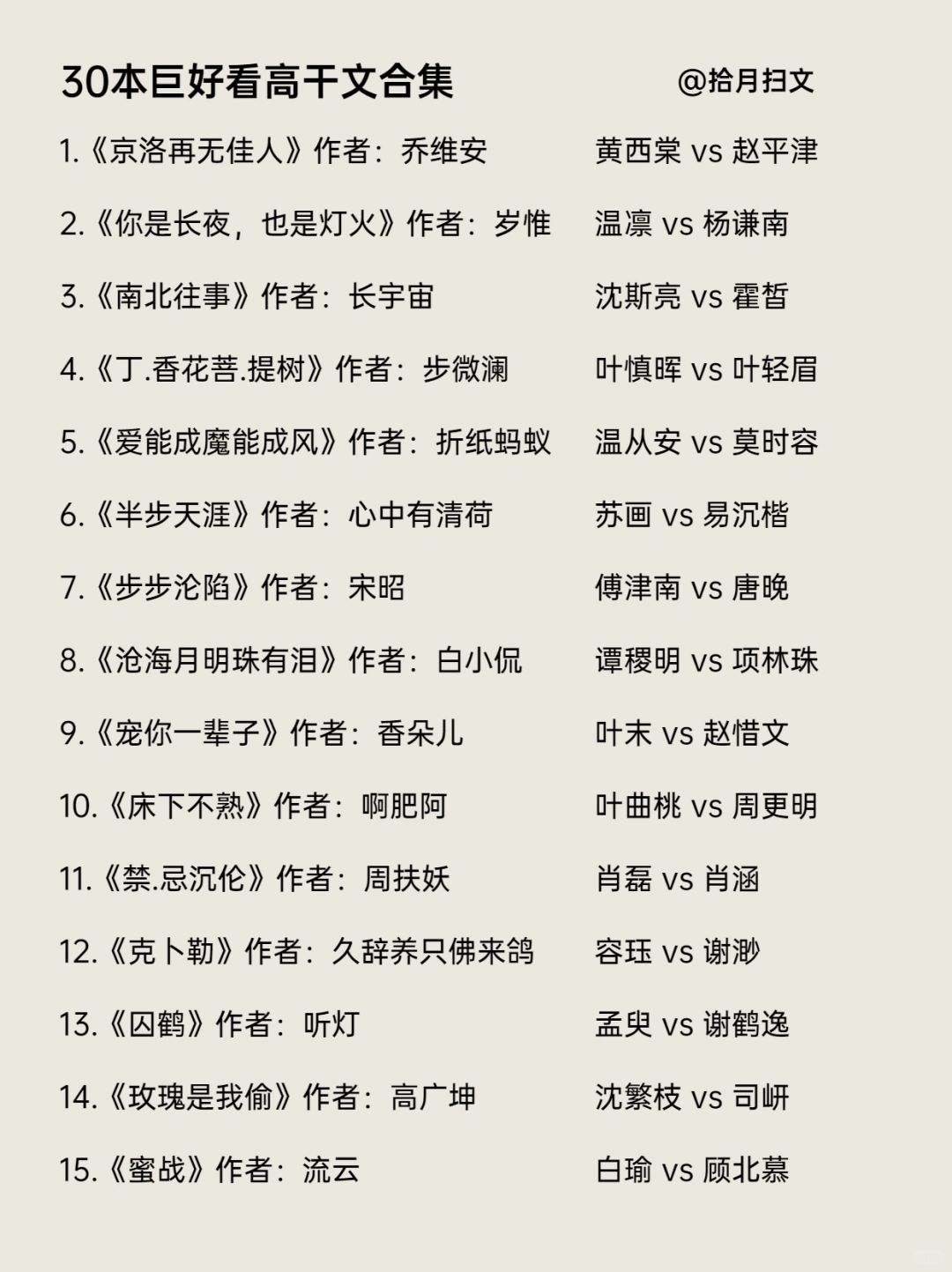 啊啊‼️30本经典巨绝的高干文！京味十足