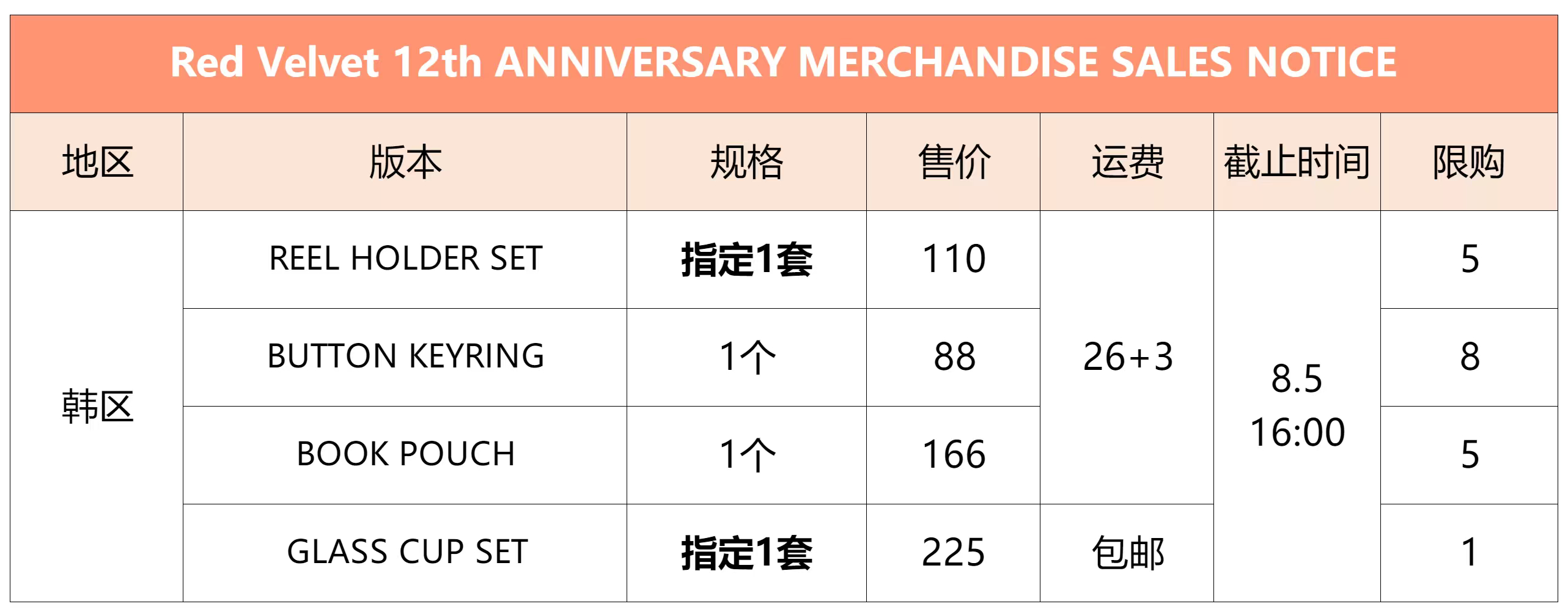 RedVelvet  💗💛💙💚💜【RV团站】全款直邮💽 Red Ve