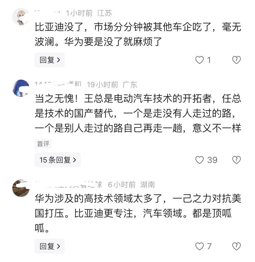 都是民族企业的骄傲，同时夸赞华为和比亚迪，是很难的一件事吗？