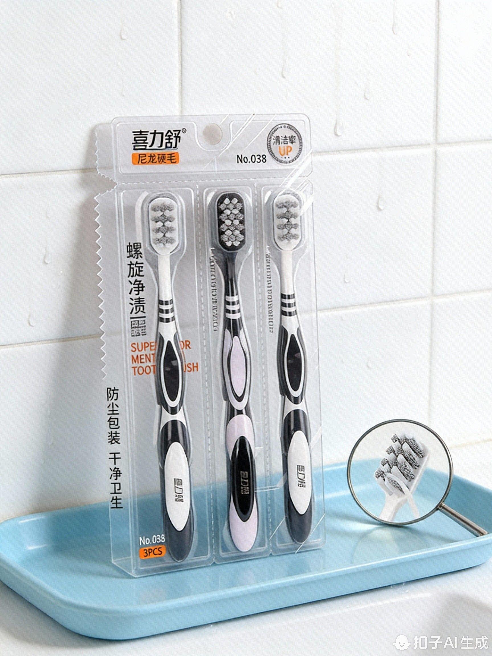 中硬毛牙刷宽头高档家庭装情侣家用成人轻奢高档护龈牙刷喜力舒