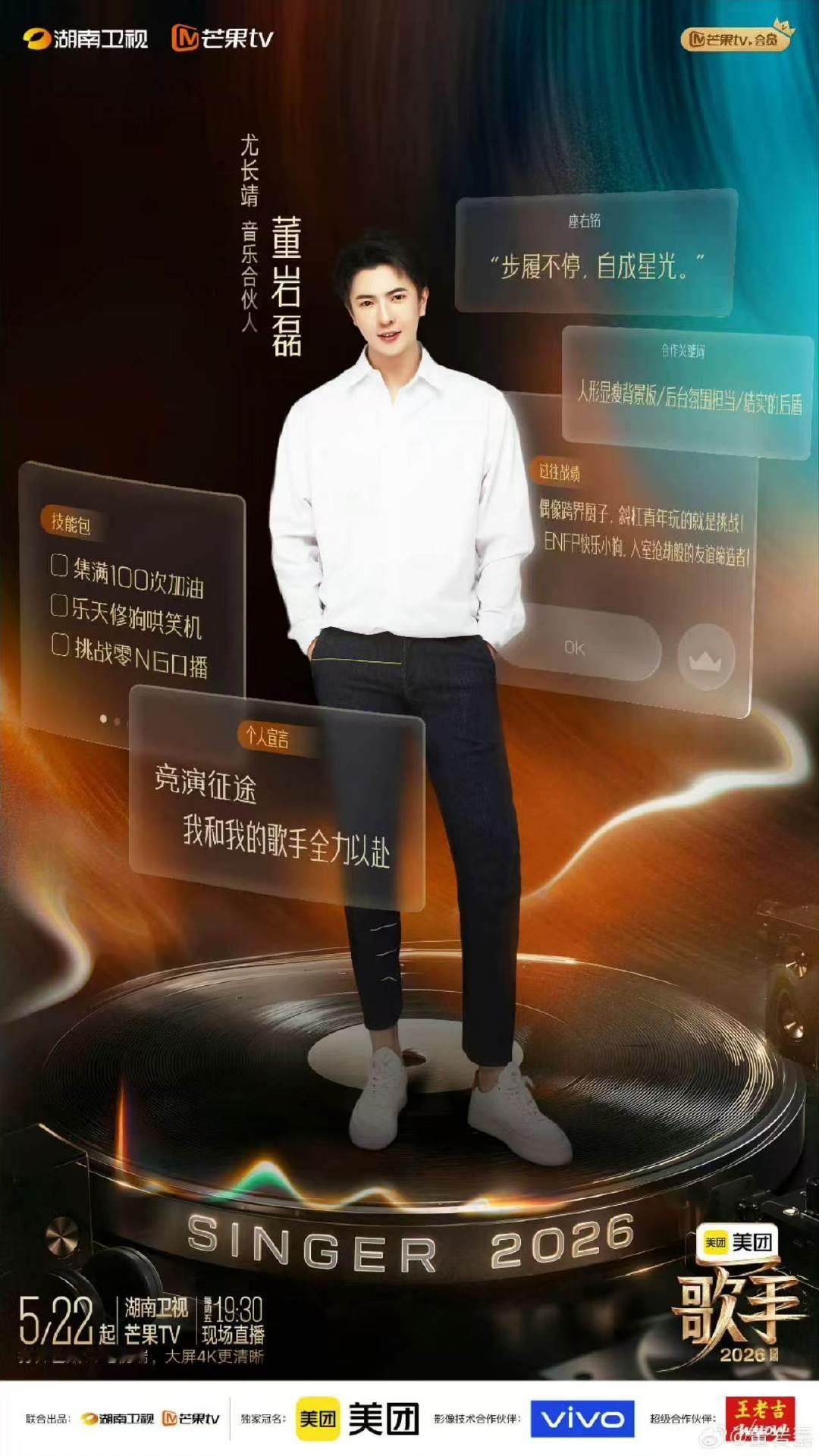 尤长靖合伙人是董岩磊尤长靖合伙人董岩磊歌手2026音乐合伙人集结时隔多年再度同框