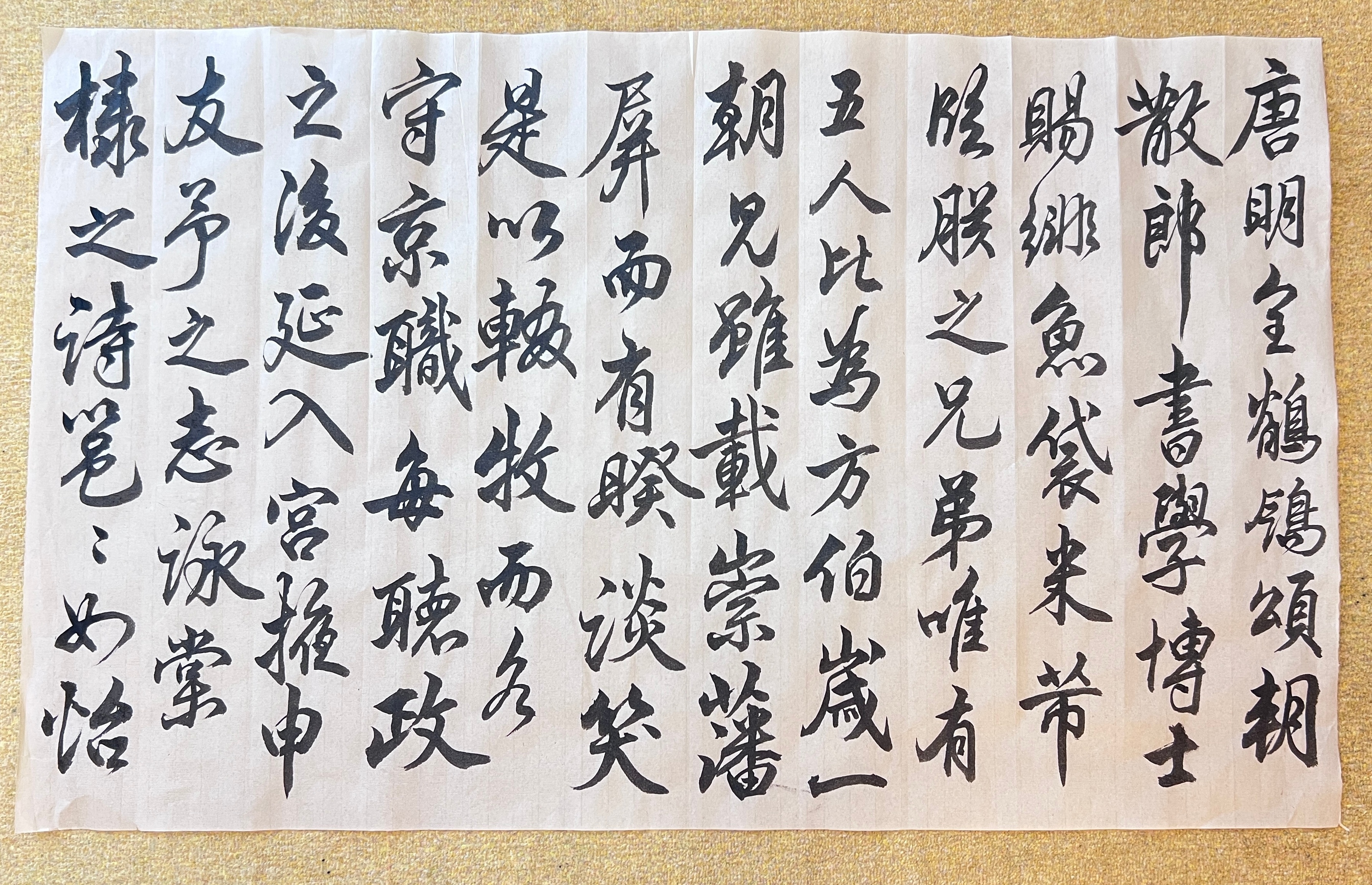 第一次临摹米芾的《鹡鸰颂》，虽然我不会米芾的笔法，照虎画猫，也感觉很爽。很喜欢这