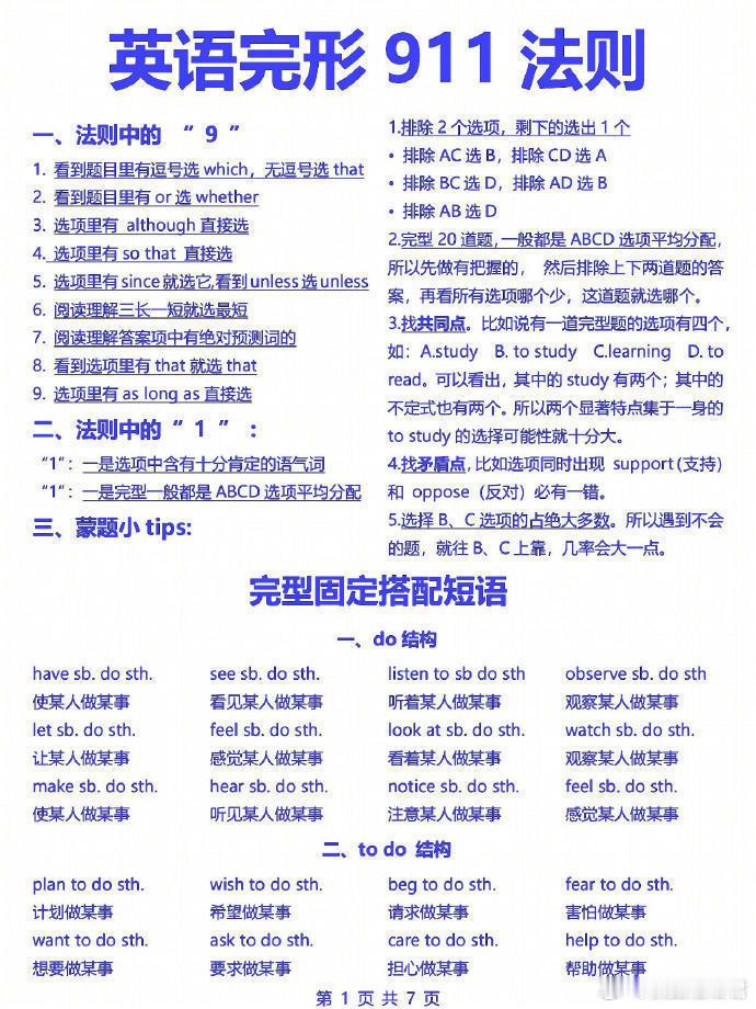 英语完形填空满分技巧 ​​​