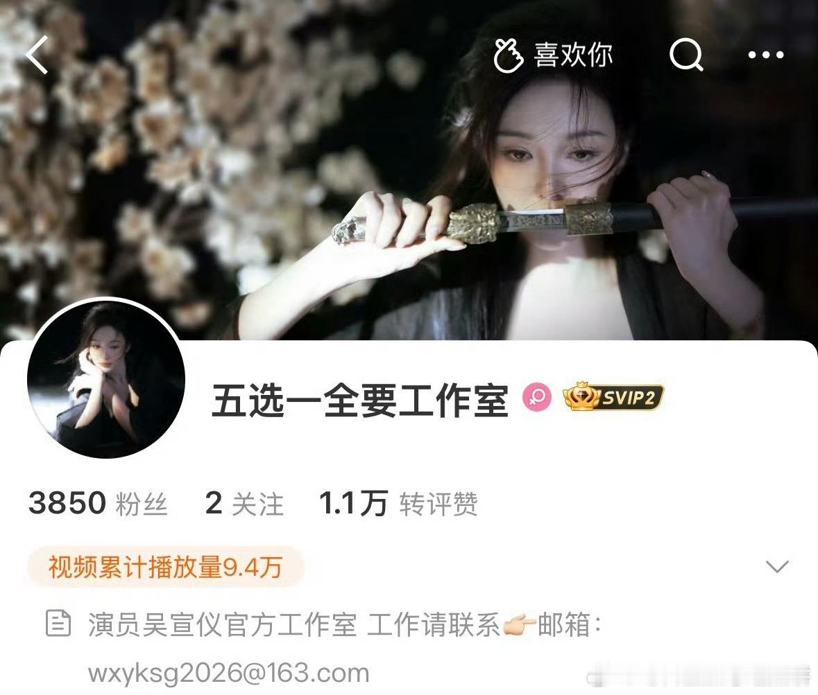 吴宣仪成立了个人工作室 