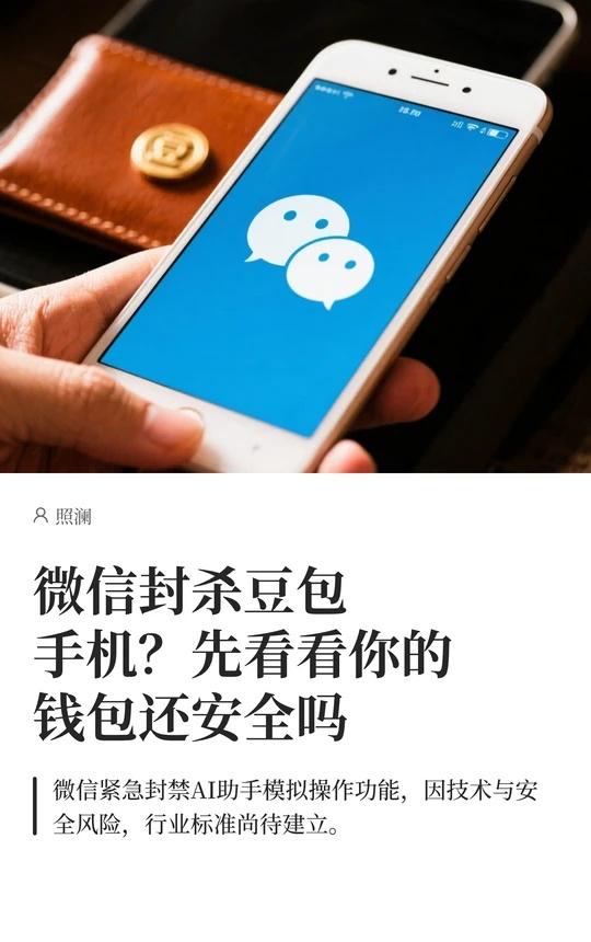 微信封杀豆包手机？先看看你的钱包还安全
互联网大厂 大厂 用户隐私安全 保护个人