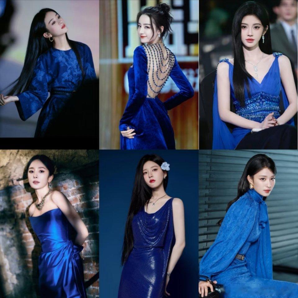 赵丽颖VS迪丽热巴VS鞠婧祎VS杨幂VS赵露思VS王楚然，谁的蓝色礼服造型最出圈