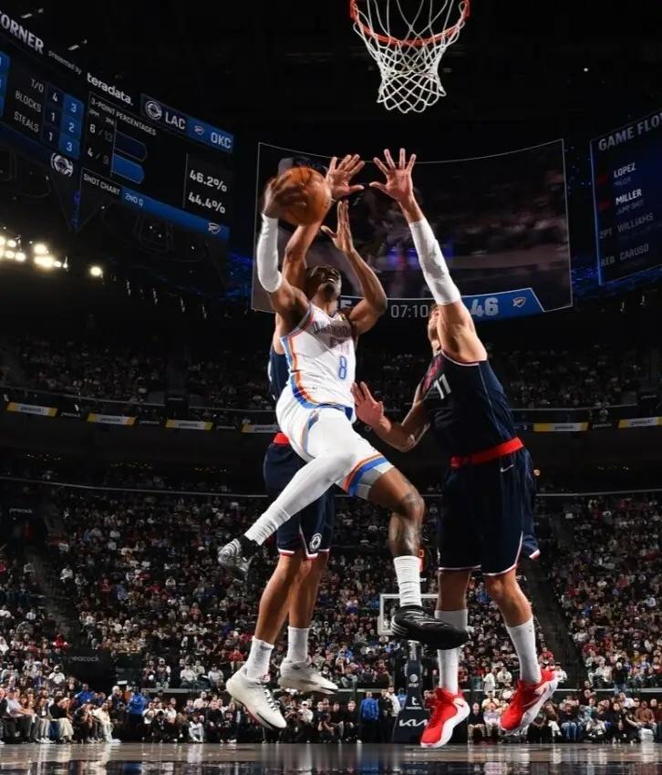 nba 锁定联盟第一！亚历山大20+11，雷霆客场128-110轻取快船4月9日