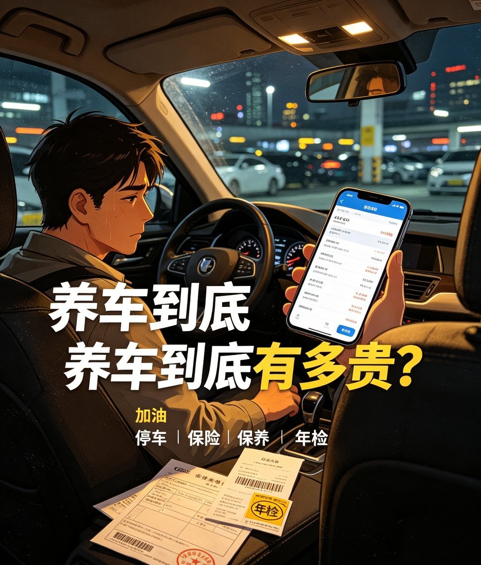 买车前你算过养车成本吗超级车主 加油⛽、停车🅿️、保险📑、保养🔧、年检📋