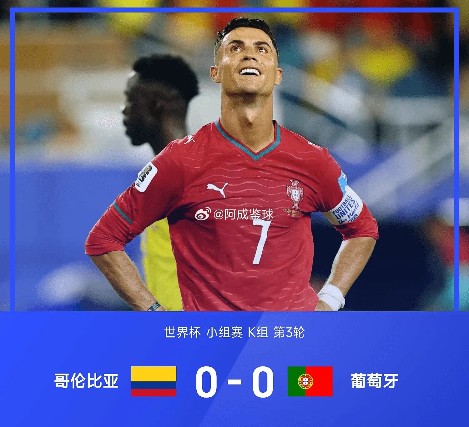 06月28日讯 美加墨世界杯小组赛K组第3轮，哥伦比亚对阵葡萄牙。桑切斯补时头球