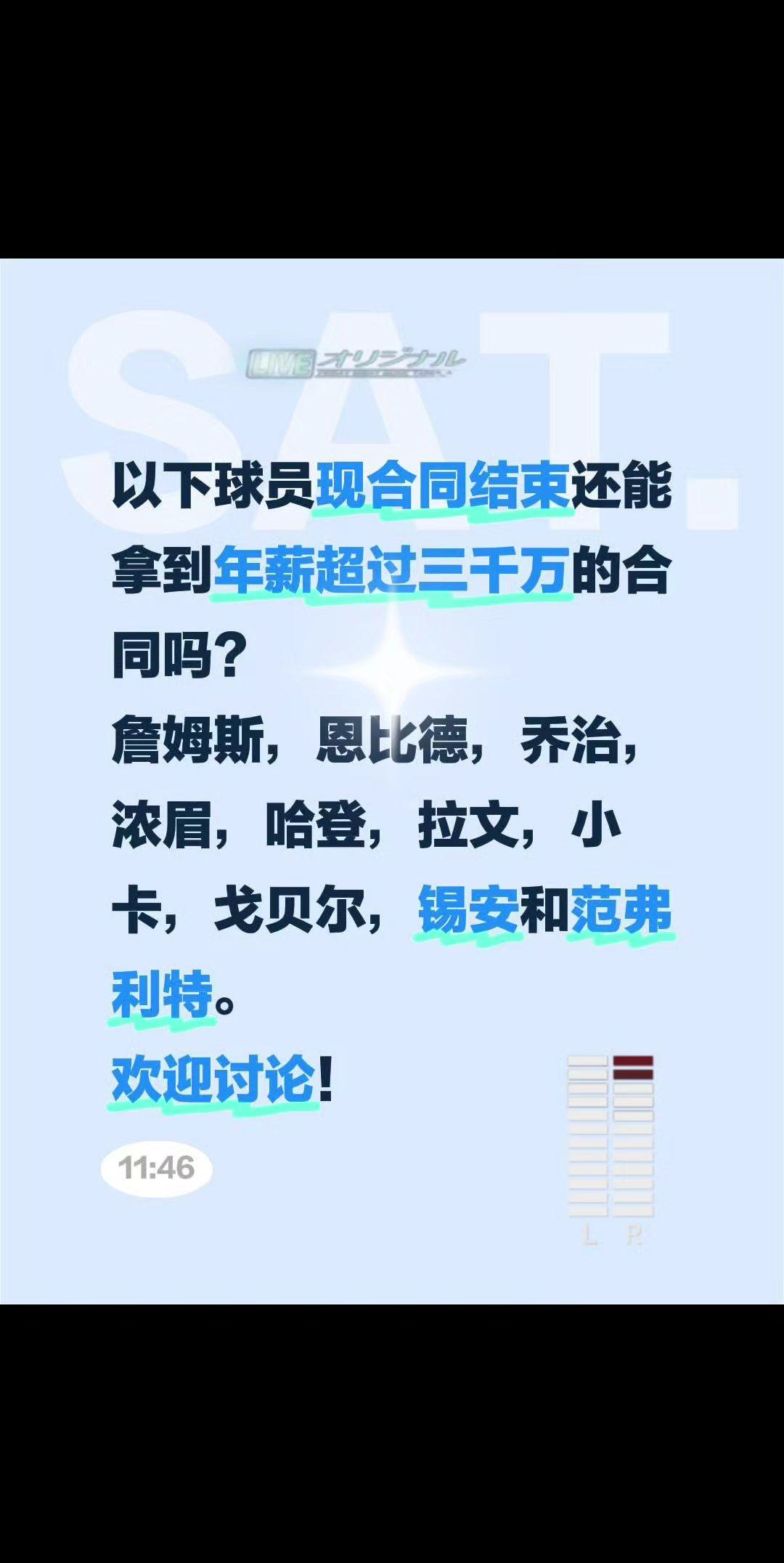 还有机会拿大合同么？以下球员现合同结束还能拿到年薪超过三千万的合同吗？
詹姆斯，