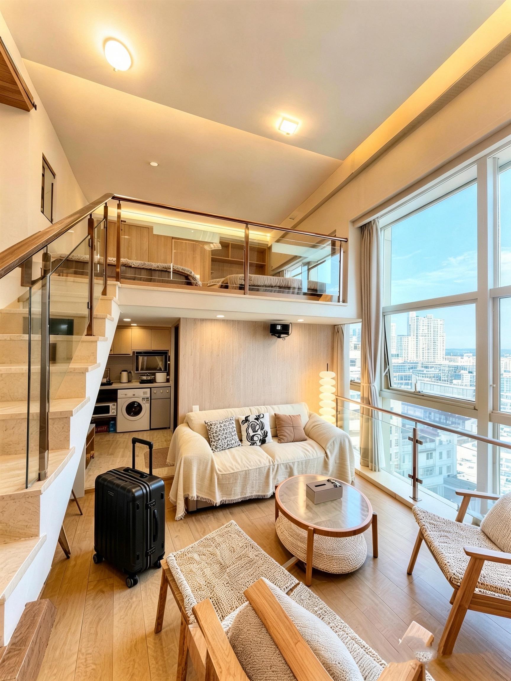 广州📍北京路！平价复式loft！✔ 江景夜景直接躺床上看   ✔ 6...