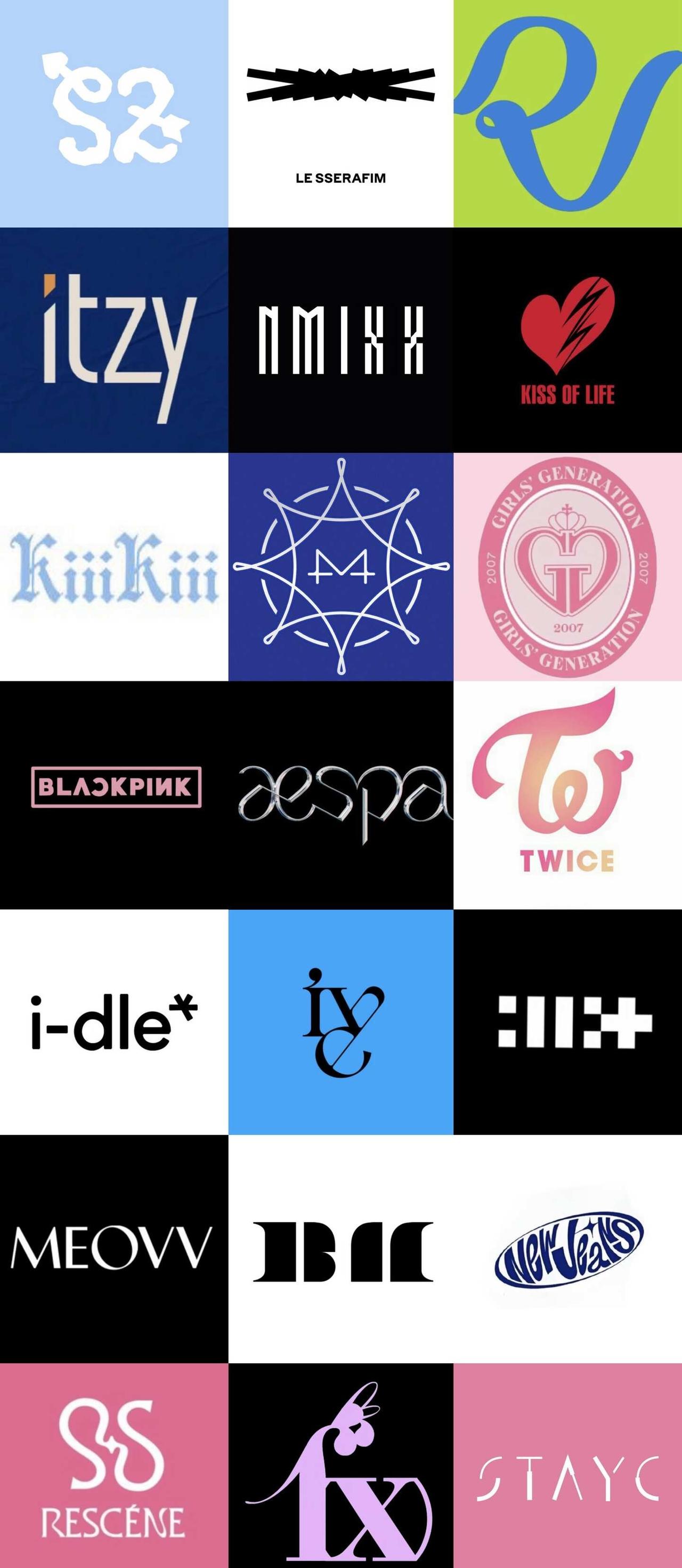 🔥21组kpop女团logo盘点
很多组合不止一个logo设计，本次选取了认知