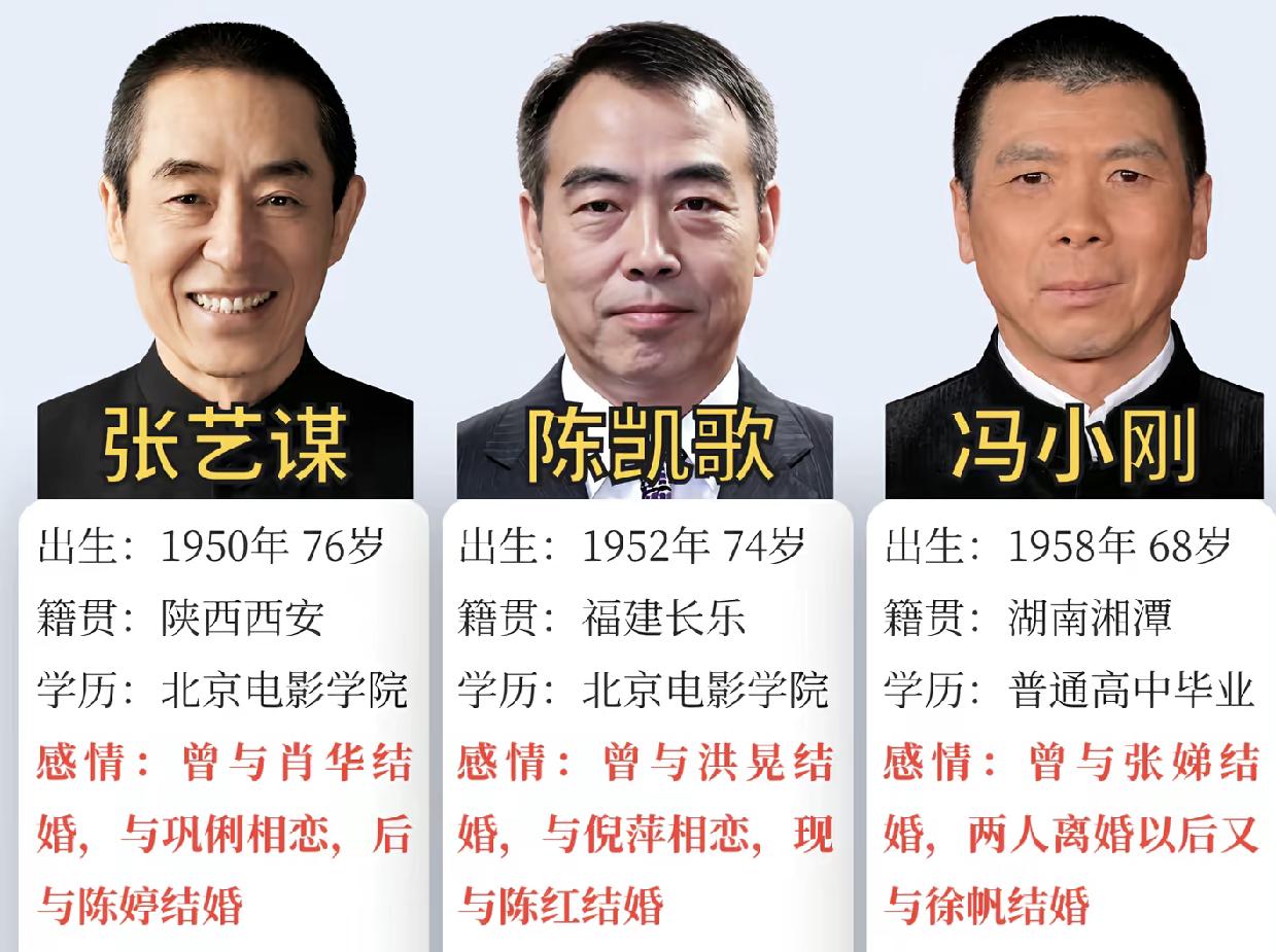 娱乐圈最有影响力三位导演，特别是冯小刚导演非常的厉害。真是前无古人，后无来者。你