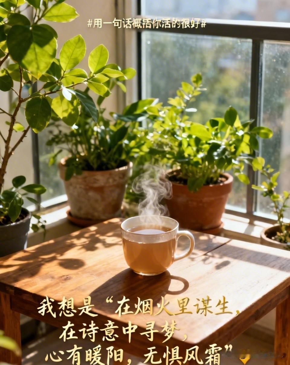 “在烟火里谋生，在诗意中寻梦，心有暖阳，无惧风霜”🌞 

就像这张照片，享受着