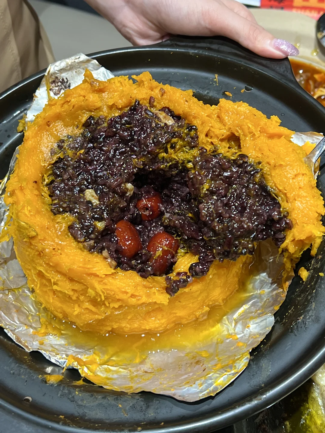 在烟台吃到了人生南瓜八宝饭！