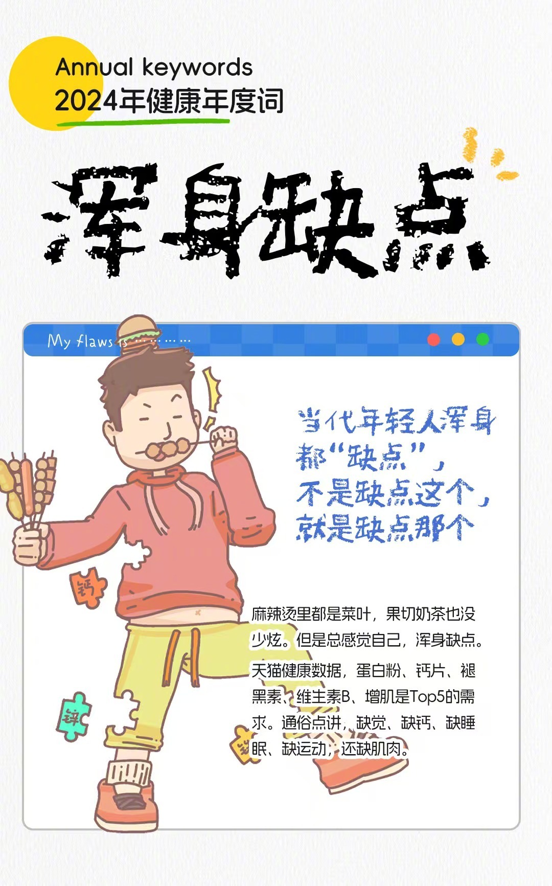 这届年轻人浑身都缺点  中药谷子入选年度十大关键词  蔬菜摄入靠麻辣烫，奶制品摄