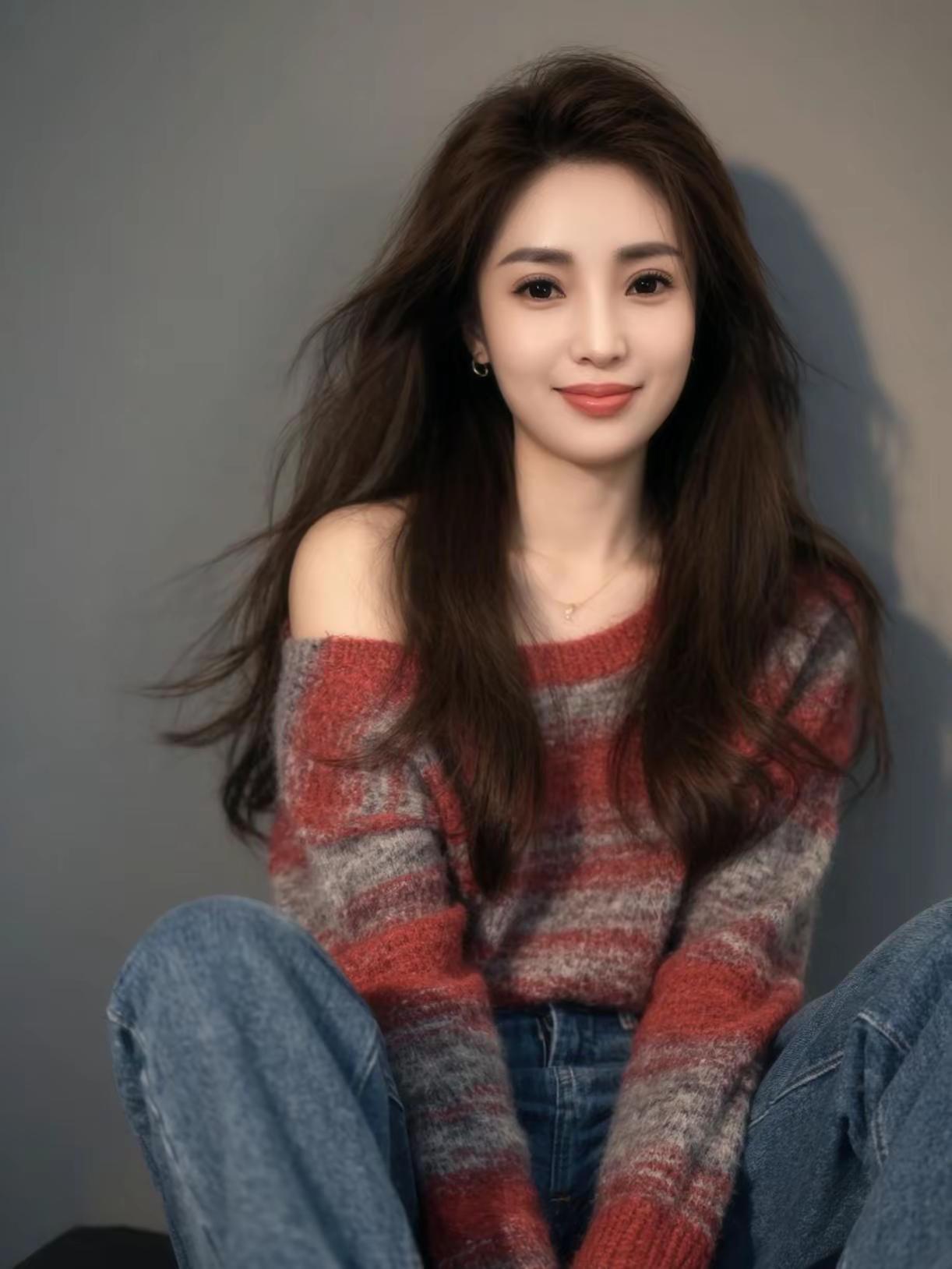 心动女孩上线 露肩吊带 毛衣控