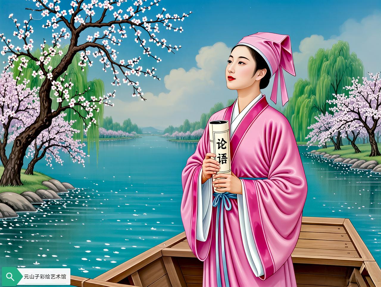 彩绘《英台求学》
[元山子彩绘艺术馆]