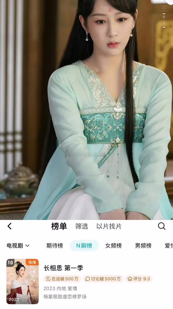 杨紫《长相思》进腾讯n刷榜第十 ​​​