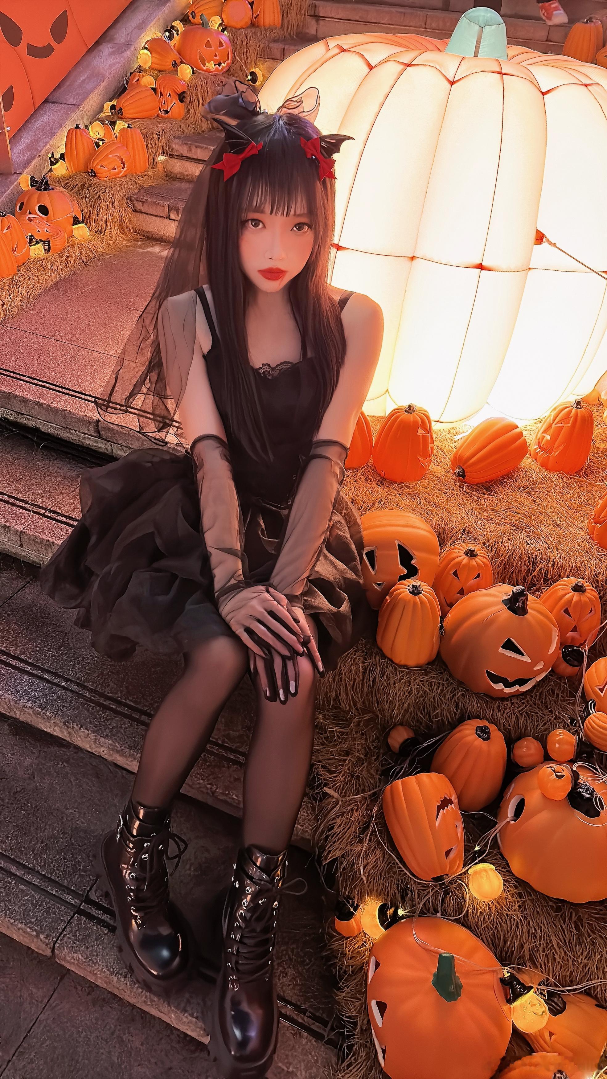 今年万圣节😈😈被当成npc了[汗][汗]#万圣节##万圣节妆容# ​​​