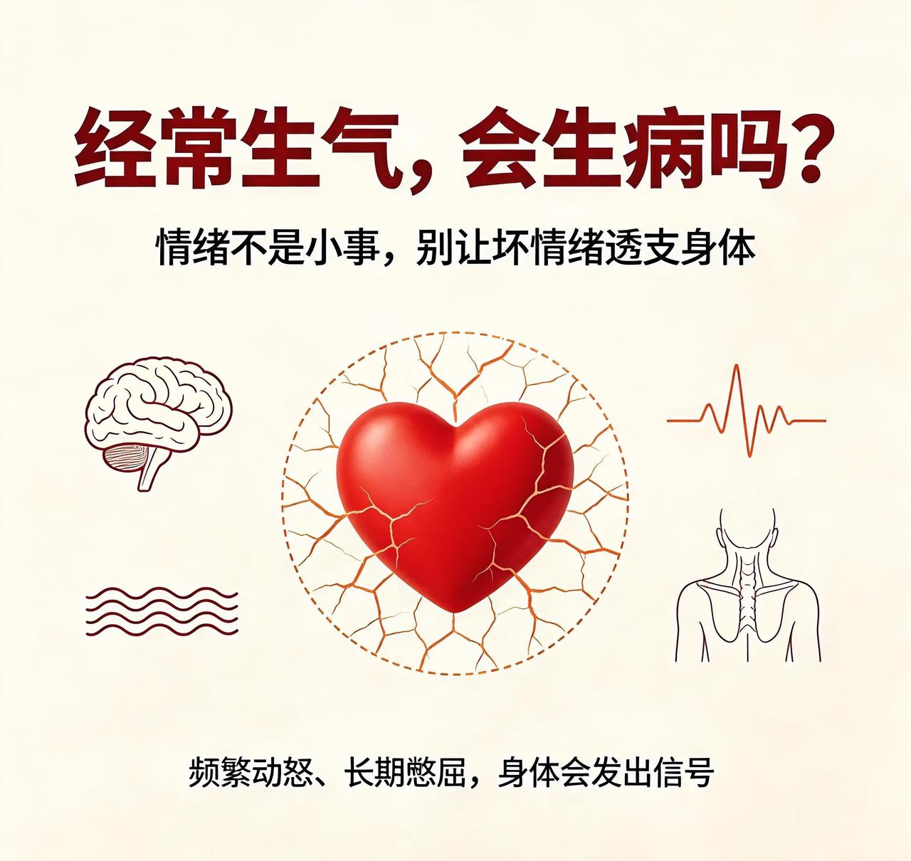 经常生气，会生病吗？情绪不是小事，别让坏情绪透支身。

很多人觉得，生气只是一时