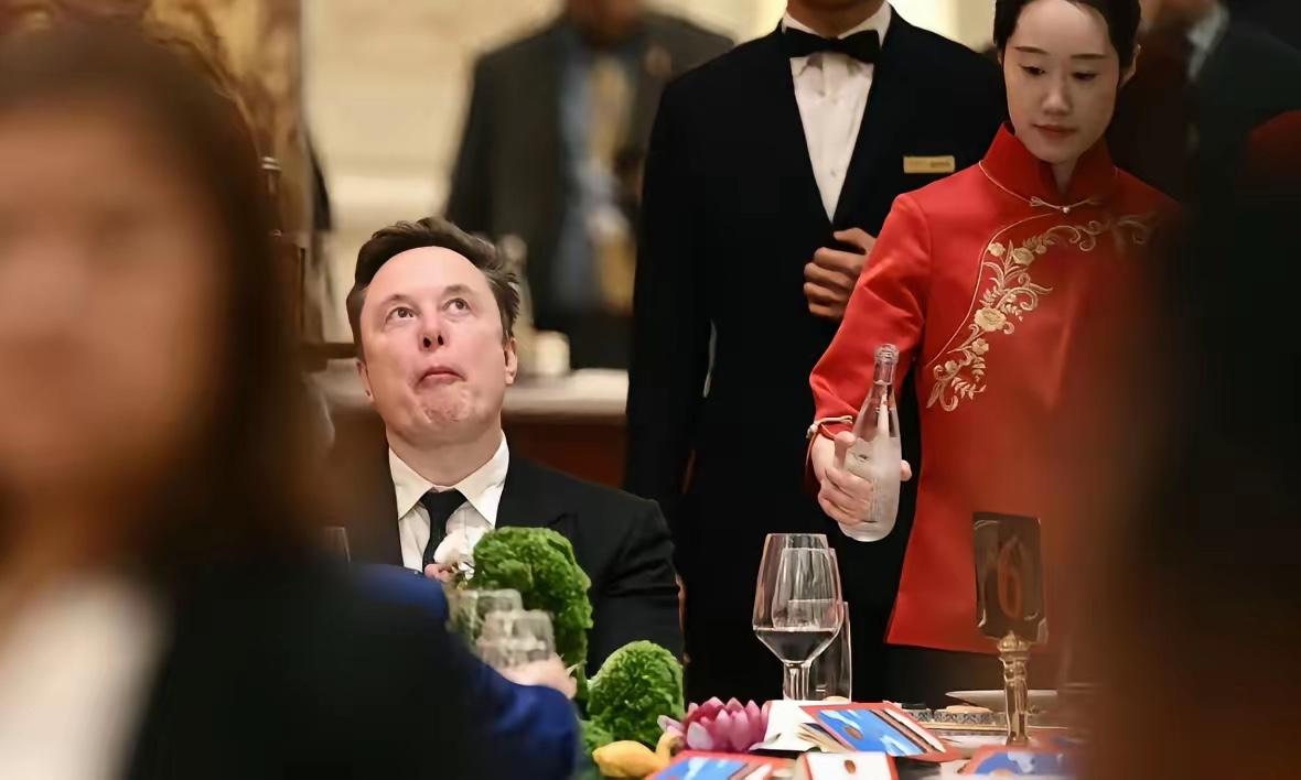 马斯克算是开眼了
且先不说餐桌和大厅的布置美轮美奂
让他目不暇接，就连他旁边的服