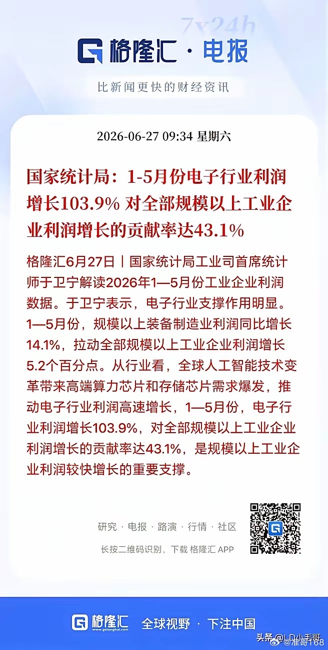 下周A股走势基本明牌了，大概率又是科技大幅修复了！刚刚国家统计局公布了前五个月各