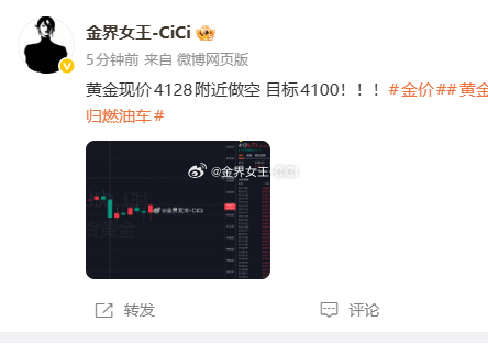 4128的空目前已经下跌至4122，斩获60点利润，入场的朋友记得互利！！ ​​