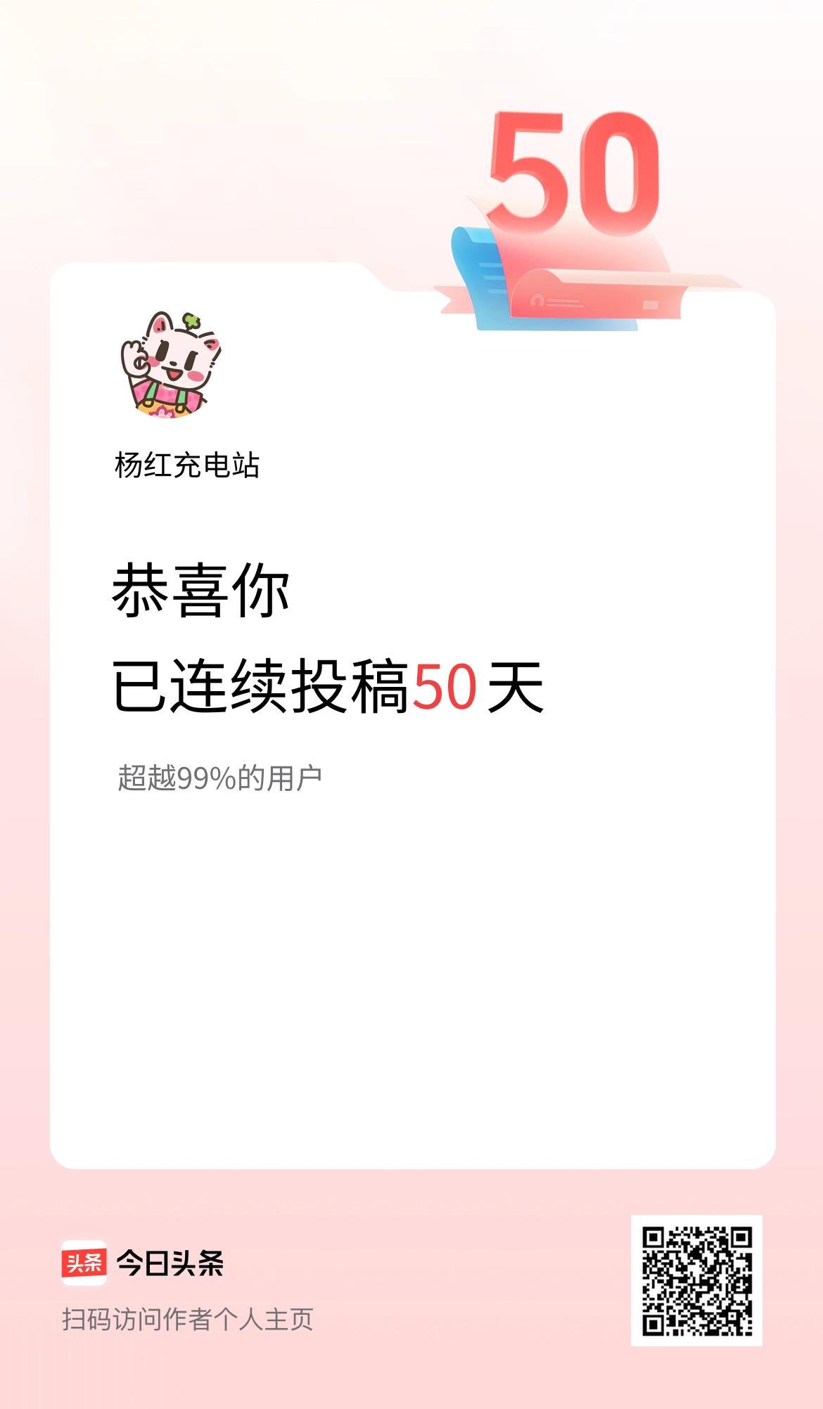 我在头条连续投稿50天