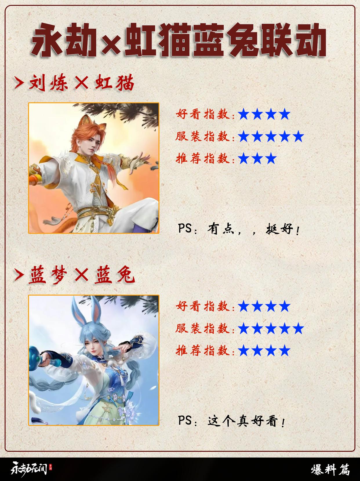 永劫&虹猫蓝兔联动上线！。