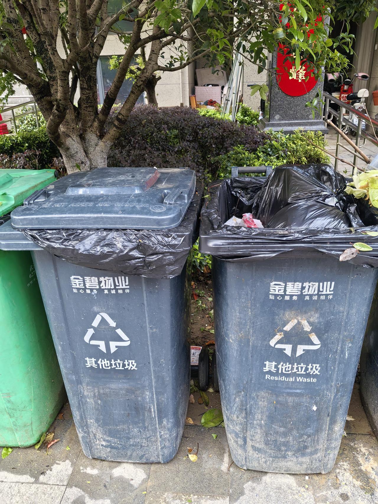 刚刚我们这栋楼的一个女邻居提着大袋小袋好几包衣服，说是不要直接丢进了垃圾桶

