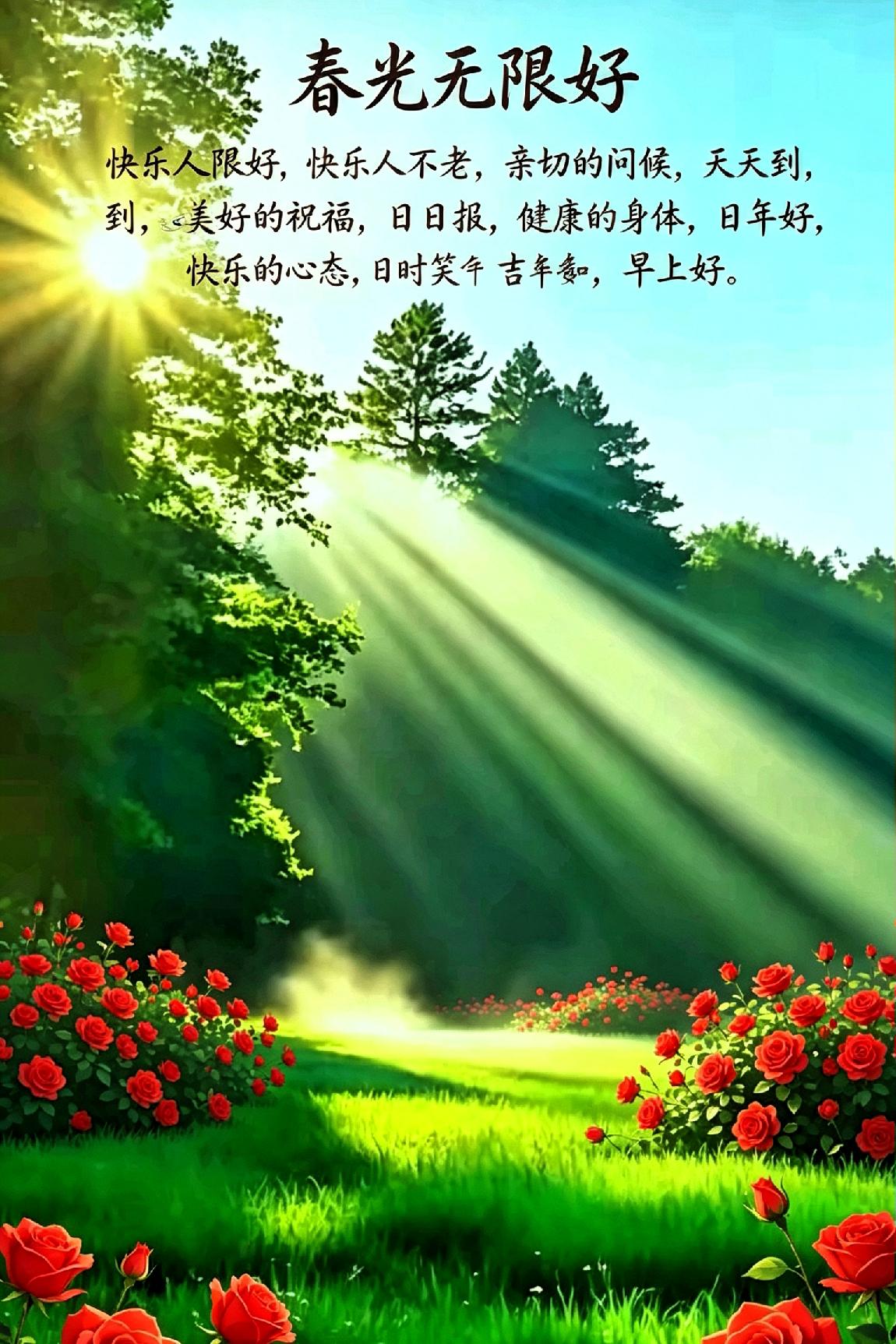 《春光无限好》

 
东风漫卷柳丝摇，遍野芳菲映碧霄。

燕逐晴光穿翠树，蜂寻香