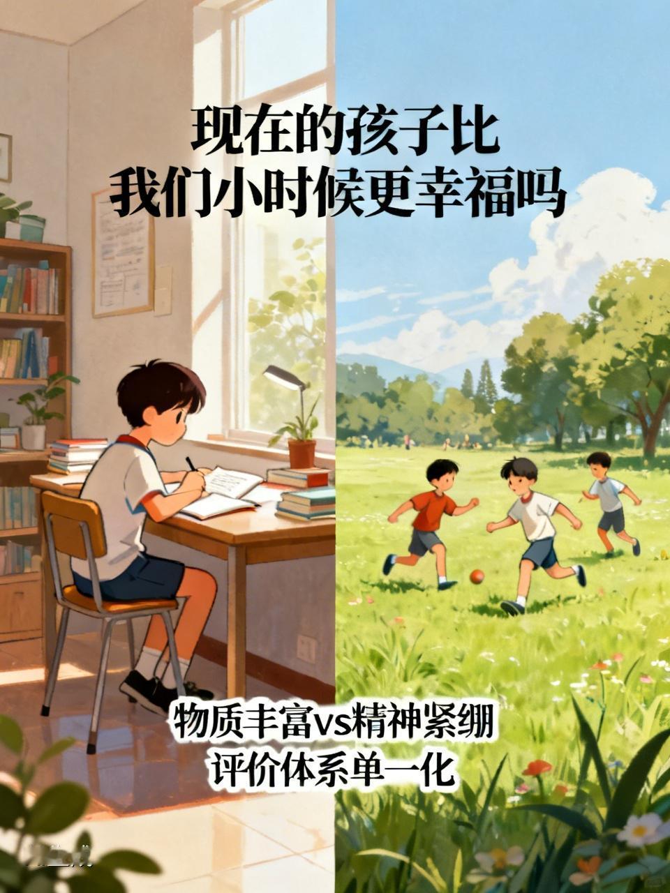 我认为并没有，理由如下： 
🌺物质丰富 vs 精神紧绷
现在孩子拥有更多的玩具