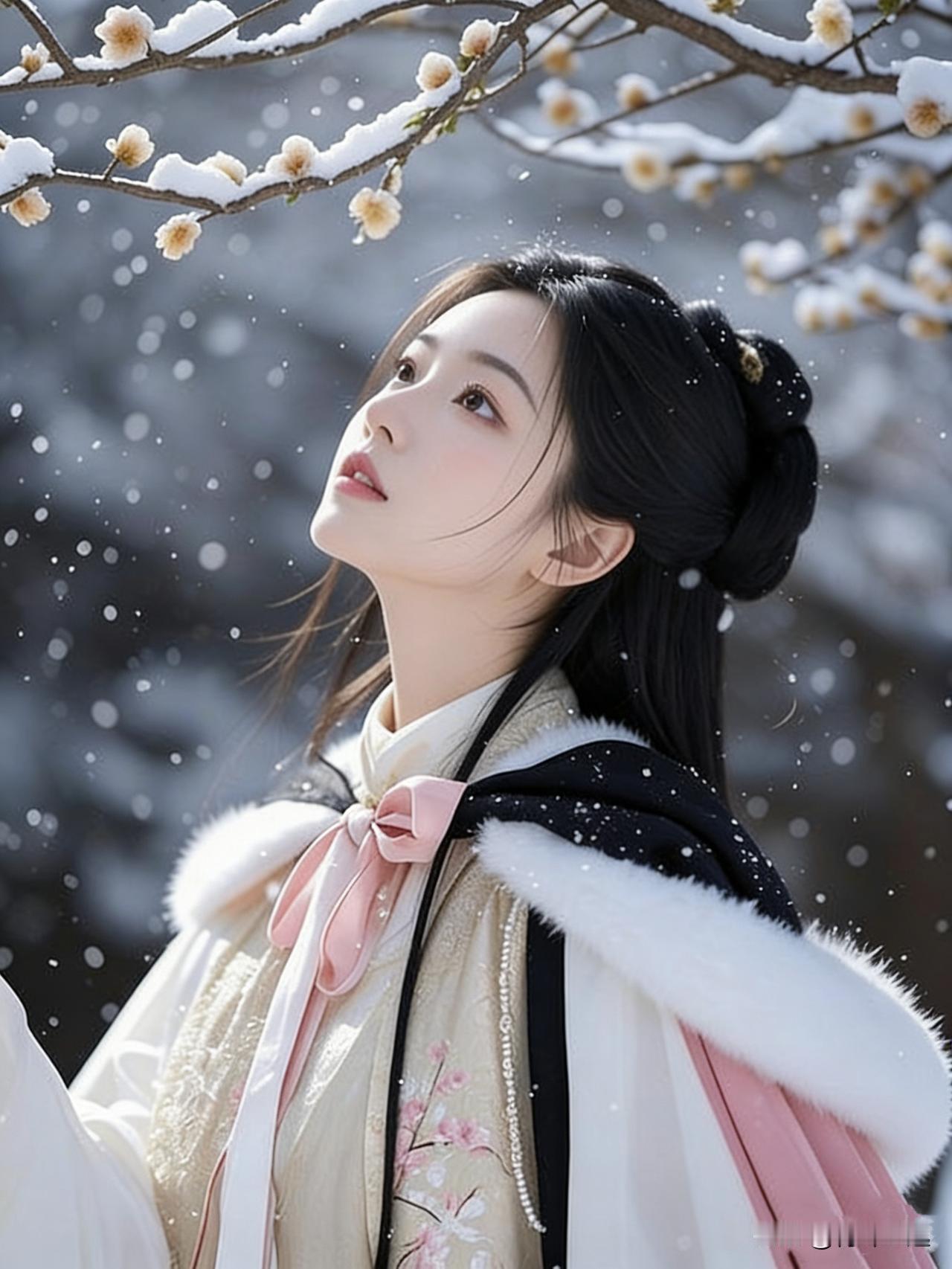 《雪花飞~~~游园恨衣单》

清友逢霙喜绽，馨香遍满湖川。

帘卷凭栏远眺，银柳