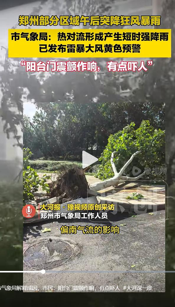 8月3日15时许，郑州局部区域突发强对流风雨天气，短时间内天气状况骤变。不少市民