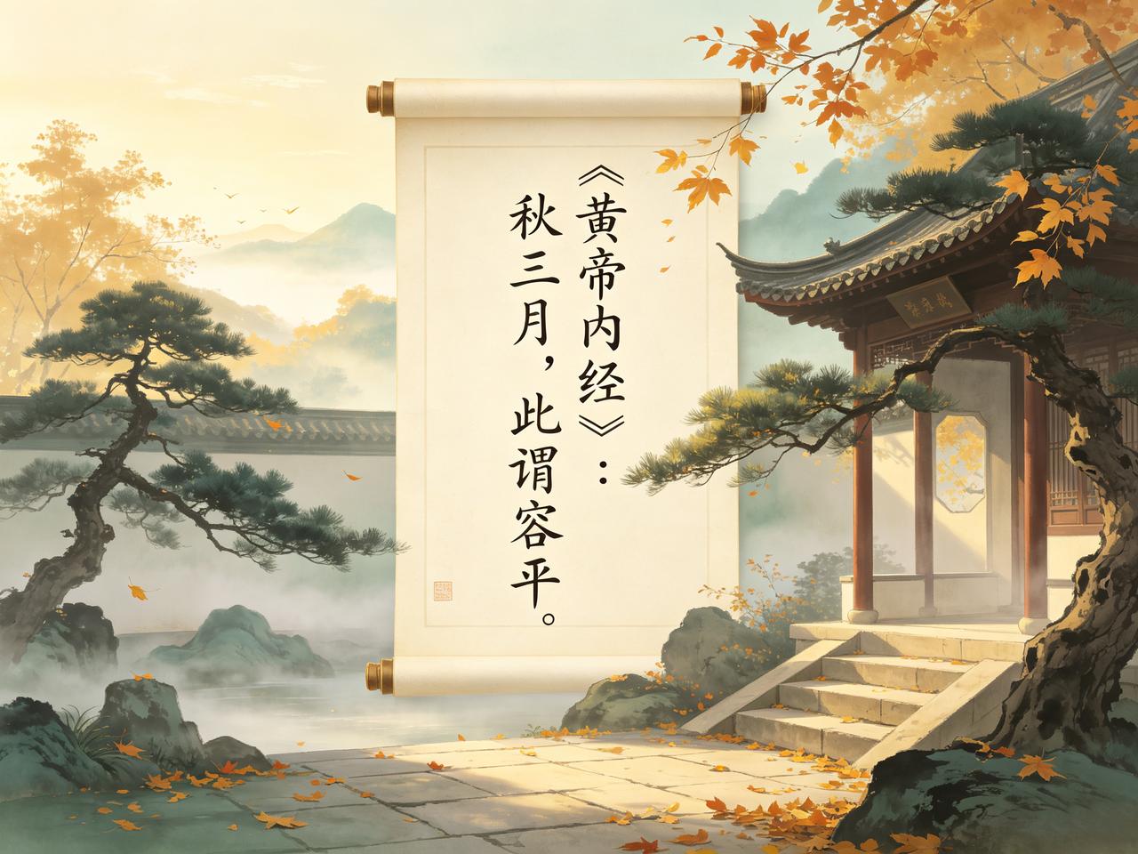 《黄帝内经》里有一句，我一直当秋天的话来读：秋三月，此谓容平。
容，是从容；平，