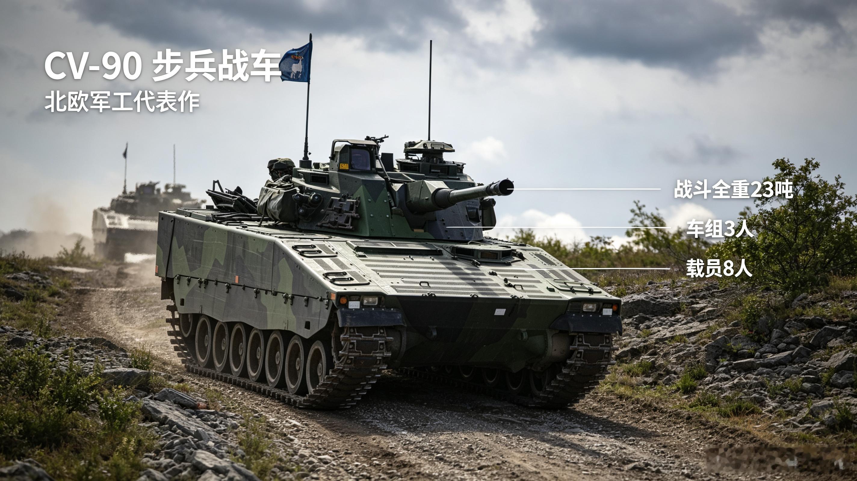 今天来认识瑞典军工的标杆产品——CV-90步兵战车。它诞生于冷战末期，专为北欧冰