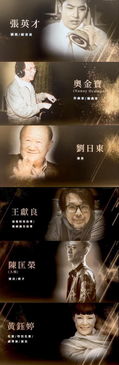 第44届香港金像奖现场，致敬已故影人环节催泪全场。蔡澜、许绍雄、梁小龙、潘宏彬等