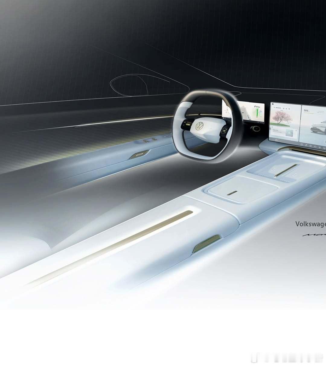 大众与小鹏首款车与众 08 的内饰设计手稿曝光大众汽车乘用车品牌首席设计师 An