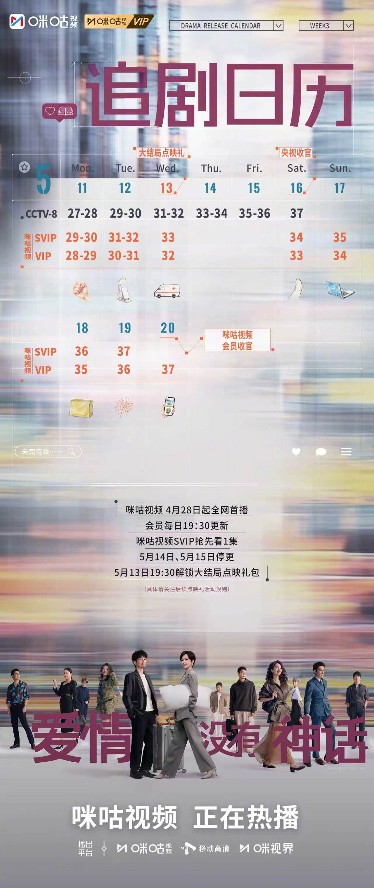 #上咪咕看爱情没有神话##爱情没有神话追剧日历# 第三周已送达～历经试探与磨合，