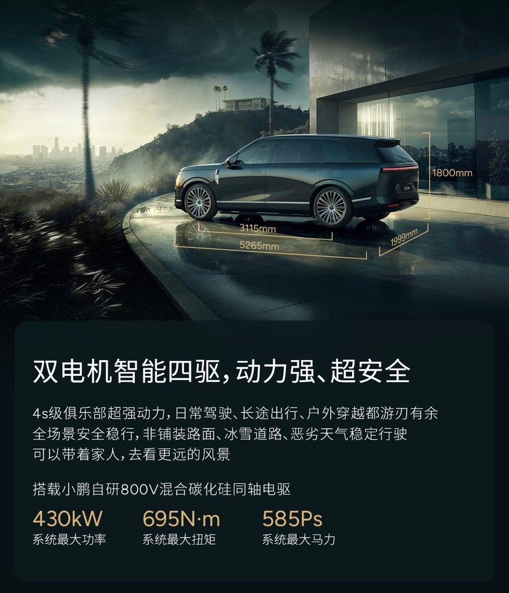 小鹏GX预计四五月上市小鹏GX已开始L4测试何小鹏又发布了小鹏GX一组新图，并透