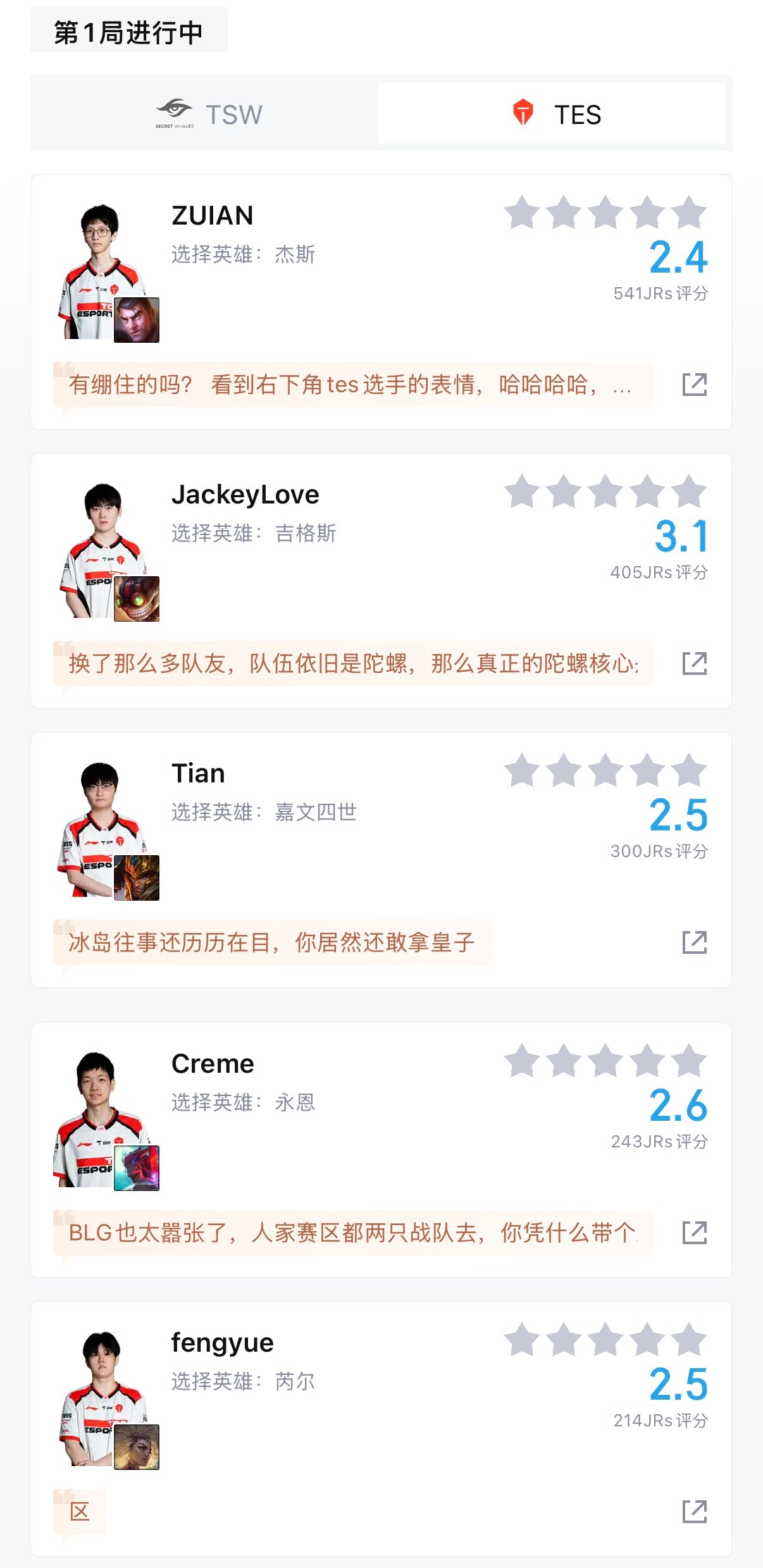 太燥了TSW对战TES