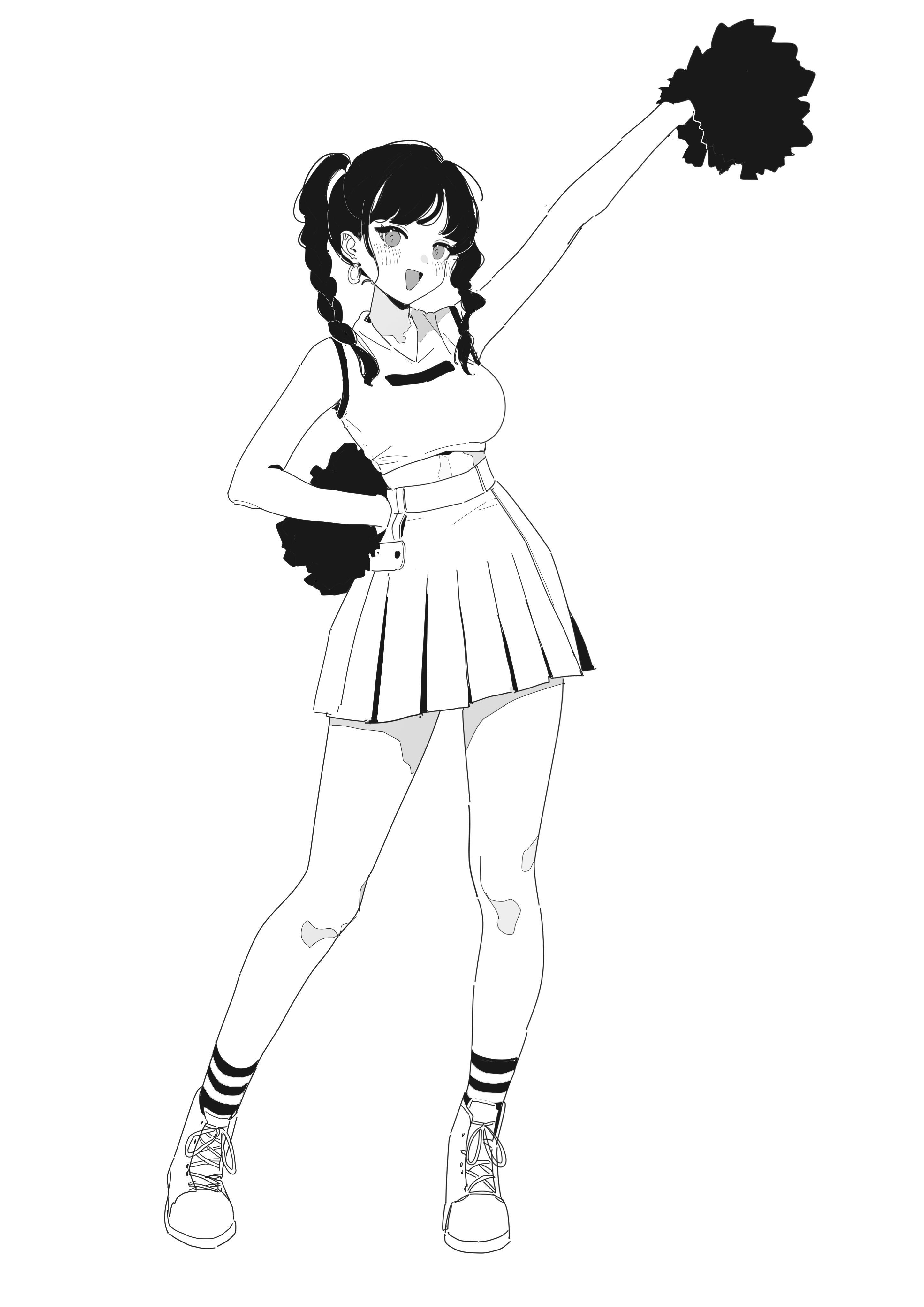 一组黑白插画速写正值豆蔻年岁，无忧无虑，笑容澄澈明媚，一举一动都满是蓬勃热烈、肆